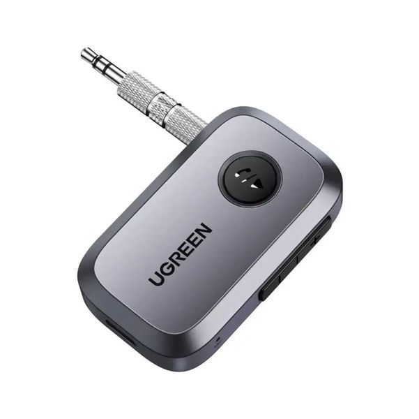 Адаптер Bluetooth 5.3 UGREEN CM596 аудиоприемник 3.5mm AUX для авто, дома аккумулятор 15часов Grey (35054) 35054 фото