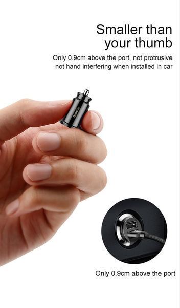 Baseus Mini USB автомобильное зарядное устройство 935923645 фото